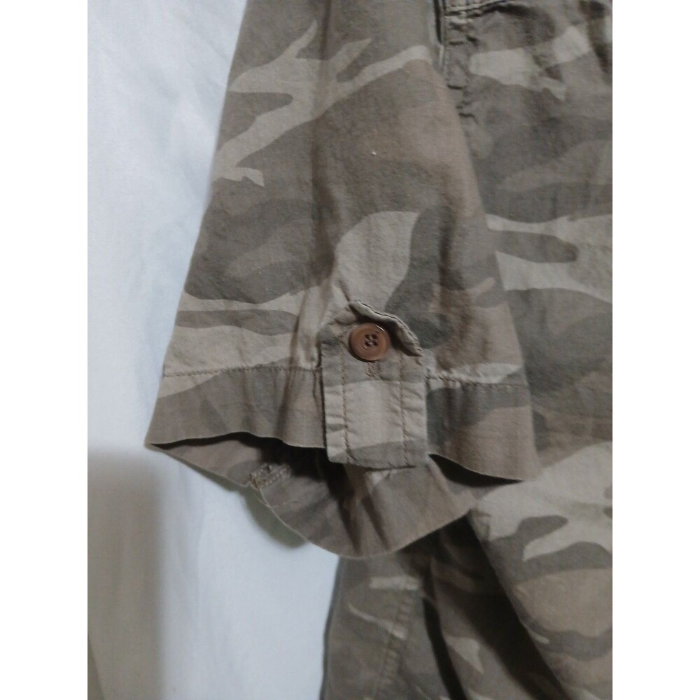 Point Zero Men's semi-fit Military Button Up Short Sleeved Shirt Size Med Camo - Picture 6 of 7